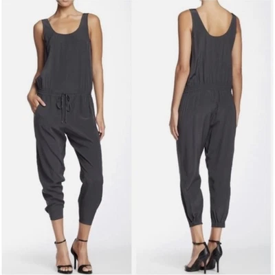 Mono VINCE Seda Carbón Cordón Cintura Informal Elegante Para Mujer, Talla 6 Foto 1 de 4