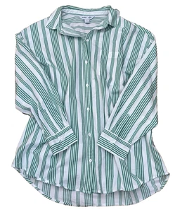 Blusa Old Navy The Boyfriend De Gran Tamaño Botón Blanco Verde Talla Mediana - Imagen 1 de 8