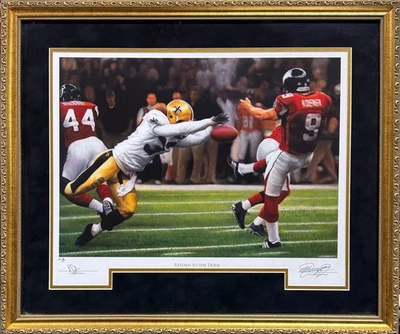 Steve Gleason signed Saints Return To The Dome 16x20 Lithograph Framed /150- COA - Image 1 of 3