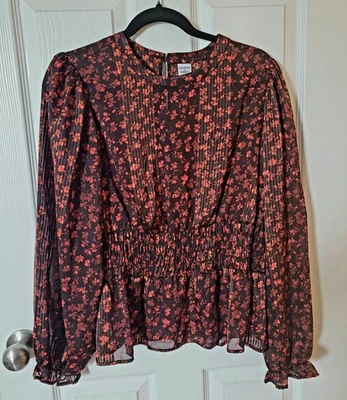 Nordstrom - Grande - Para mujer - Nuevo con etiquetas - Rojo y negro - Transparente - Blusa Foto 1 de 4