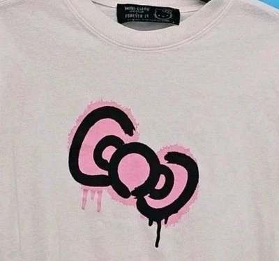 Camiseta Hello Kitty X Forever 21 Damas Blanca Keep Being Kind Manga Larga Talla L Foto 1 de 4