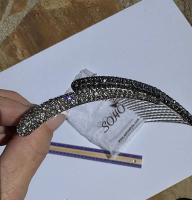 Peine de pelo estilo Soho. Swarvoski Transparente y Negro Nuevo Foto 1 de 4