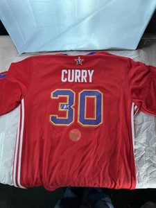 Camiseta Adidas NBA All-Star XL CURRY #30 West Red 2015 Juego Usada Estilo Firmada - Imagen 1 de 4