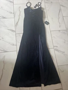 Nuevo con etiquetas Maxi Vestido Lulus Mediano Clásico Elegancia Azul Marino Terciopelo Sin Mangas A5 - Imagen 1 de 13