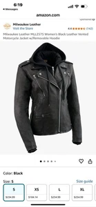 Milwaukee Leather MLL2575 Damen Motorradjacke schwarz Leder belüftet - Bild 1 von 4