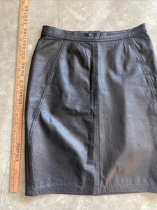 Vintage Y2K Tarazzia Lederrock Größe 9/10 Small Knielang Bleistift  - Bild 1 von 8