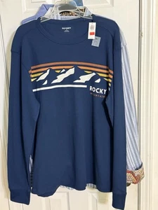 OLD NAVY MEN XL LONG SLEEVE JERSEY BLUE BRAND NEW WITH TAGS - Picture 1 of 4