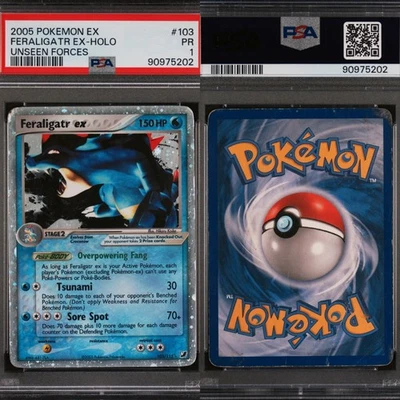 🔥 PSA 1 POOR FERALIGATR EX HOLO RARE | EX UNSEEN FORCES 103/115 🔥 - Image 1 of 4