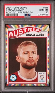 2024 Topps Living Road To UEFA Euro #16 Konrad Laimer Austria PSA 10 Pop 3 - Picture 1 of 2