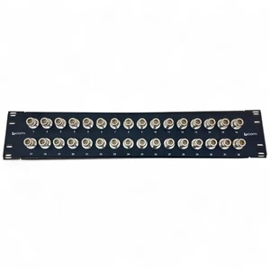 L-Com 32-Port TNC Female Bulkhead Feed-Through Panel 2U Rack Mount Patch Panel - Picture 1 of 5
