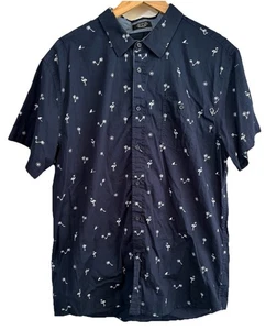 Eighty Eight Platinum Hemd XXL dunkelblau Flamingo Palme All Over Hawaii - Bild 1 von 4