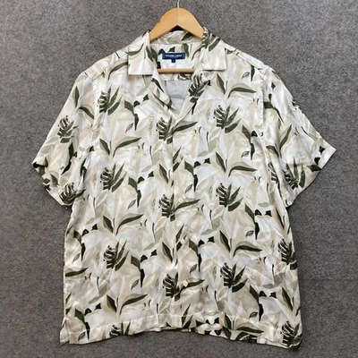 Frescobol Carioca Silk Shirt Mens Large Satin Retro Party Button Short Sleeve - Image 1 of 4