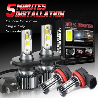 LED Headlight Kit White Hi/Lo Beam Fog Lights Bulbs For Suzuki Swift 07-17 - Image 1 of 4
