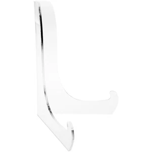 Plymor Clear Acrylic Angle Easel w/ Shallow Support Ledges, 9"H x 7"W x 5.75"D - Picture 1 of 2