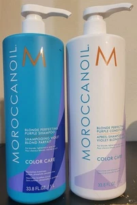 Moroccanoil Blonde Perfecting Purple Shampoo & Conditioner 33.8 fl oz - Picture 1 of 2