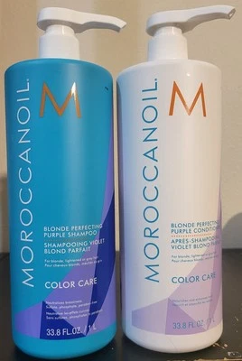 Moroccanoil Blonde Perfecting Purple Shampoo & Conditioner 33.8 fl oz - Image 1 of 2