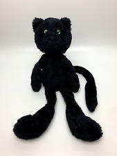 Jellycat Casper Black Cat Plush Green Eyes Stuffed Animal Floppy Soft