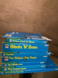 Vintage READING READINESS SET Milton Bradley BLOCKS Cards 1977 - Picture 1 of 18