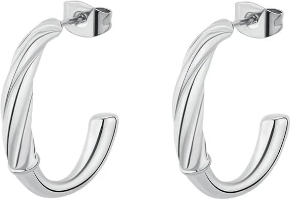 Orecchini Brosway Donna Acciaio Argentati Cerchi Coll. AMY BAY26