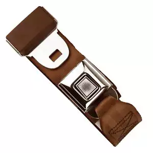 RetroBelt Brown Push Button Lap Belt 75" With Hardware - Picture 1 of 3