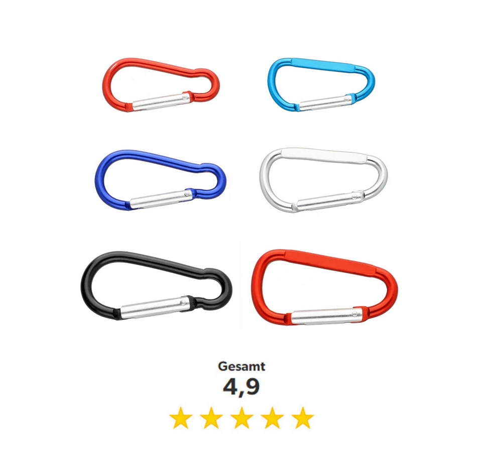 2xKarabinerhaken Aluminium Karabiner Schnapphaken Schlüsselanhänger  Bunt - Bild 1 von 1