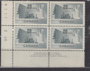 1952 #316 20¢ FOREST PRODUCTS LOWER LEFT PLATE BLOCK #2 F-VFNH - Picture 1 of 1