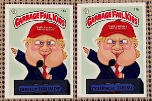 LOT of 2: DONALD DRUMPF TYRANNICAL TRUMP GARBAGE FAIL KIDS Stickers GPK ART RARE - Picture 1 of 3
