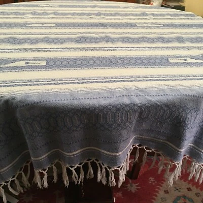 Vintage Handmade Oaxaca Mexico Blanket/Tablecloth Decor 46x72 - Image 1 of 4