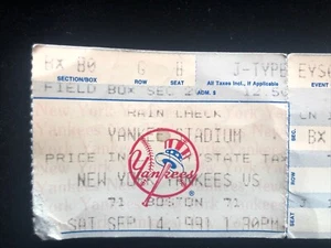 NY vs. Boston Ticket Stub At Yankee Stadium In 1991 - Picture 1 of 11