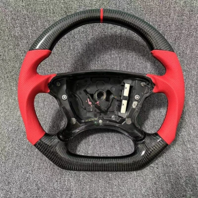 Красный руль из углеродного волокна для Mercedes Benz R230 W219 GLS W211 CLK G55 E55 - Изображение 1 из 4