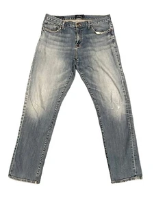 Lucky Brand Jeans 221 Original Straight Blue Distressed Men’s Size 34x33 GUC - Picture 1 of 11