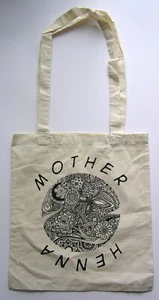 Calico Shopping Bag Handbag 100% Cotton Mother Henna Black Front Print - Picture 1 of 4