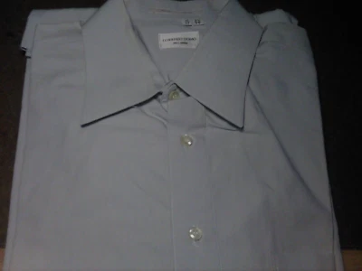 "LORENZO UOMO" RENOMBRE! CAMISA DE VESTIR HOMBRE ALTA CALIDAD AZUL CIELO HECHA EN ITALIA Foto 1 de 4