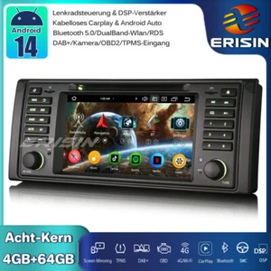 DAB+ Android 14 Autoradio GPS Navi CarPlay DVD DSP 64GB RDS Für BMW 5er E39 M5 - Bild 1 von 21