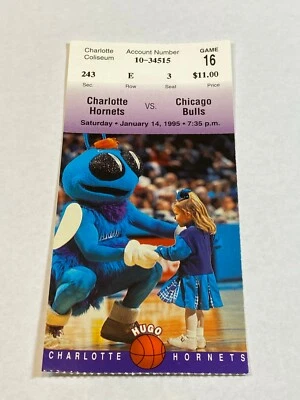 Charlotte Hornets Chicago Bulls NBA Old Ticket Stub #3 1-14-95 Scottie Pippen  - Image 1 of 2