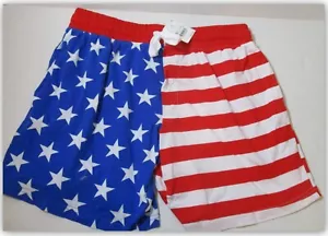 Men 8" Knit Sleep/Lounge Shorts Flag elastic tie pockets S or XL Mad Engine - Picture 1 of 2