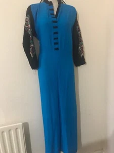 Blue And Black Kurta In Large Size - Picture 1 of 6