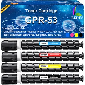 GPR53 Compatibilità Canon GPR-53 TONER C3325/C3330/C3525/C3530/C3725/C3730 CMYK - Foto 1 di 16