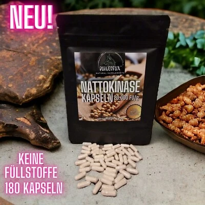 PULVERFUX Nattokinase Kapseln 180Stück á 100mg - Vegan 2000FU Hochdosiert ⭐Aktionspreis⭐