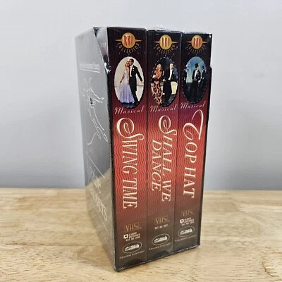 3 Fred Astaire and Ginger Rogers VHS Musicals Top Hat Shall We Dance Swing Time - Image 1 of 4