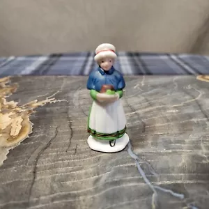 Dept 56 Christmas Figurine Woman With Dish - Picture 1 of 2