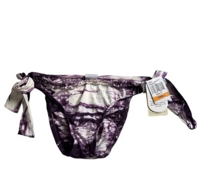 Lucky Brand bikini bottom Small purple white tie dye side knot swimsuit swim - Image 1 of 3