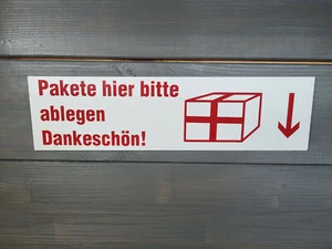 Carteles paquetes aquí por favor deje gracias 30cm x 8,5cm carteles PVC espuma rígida - Imagen 1 de 10