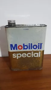 LATTA LATTINA VINTAGE MOBILOIL SPECIAL - 2 LITRI - VUOTA - Foto 1 di 6