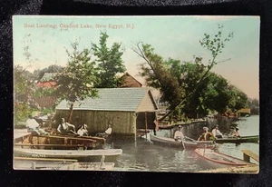 1909 Color Boat Landing Oakford Lake New Egypt NJ ~ Publicado - Imagen 1 de 5
