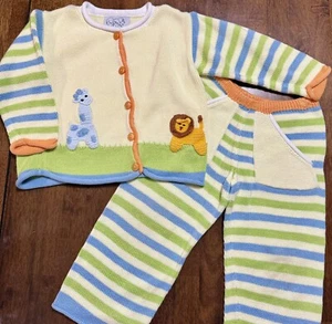 Zackali 4 Kids Knit Safari Giraffe Lion Animal Sweater Pants Outfit Boutique 2-3 - Picture 1 of 1