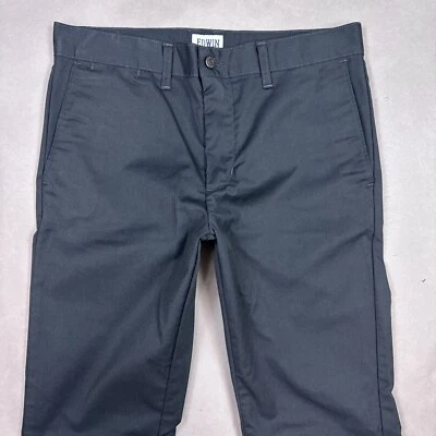 Edwin Pants Mens 32x33 Black Union Chino Workwear Office Commute Dress Dark Wash - Image 1 of 4