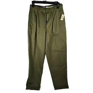 Pantalones chinos plisados Aeropostale para hombre talla 29 verde oliva 29x31" NUEVOS CON DEFECTOS - Imagen 1 de 13
