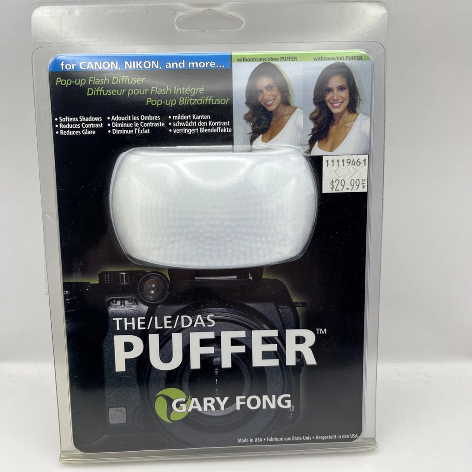 Gary Fong The Puffer On Camera Cold Shoe Diffuser for Canon, Nikon - NIP - Image 1 of 2