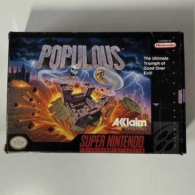 Populous Super Nintendo Entertainment System SNES Game  Boxed - Image 1 of 4